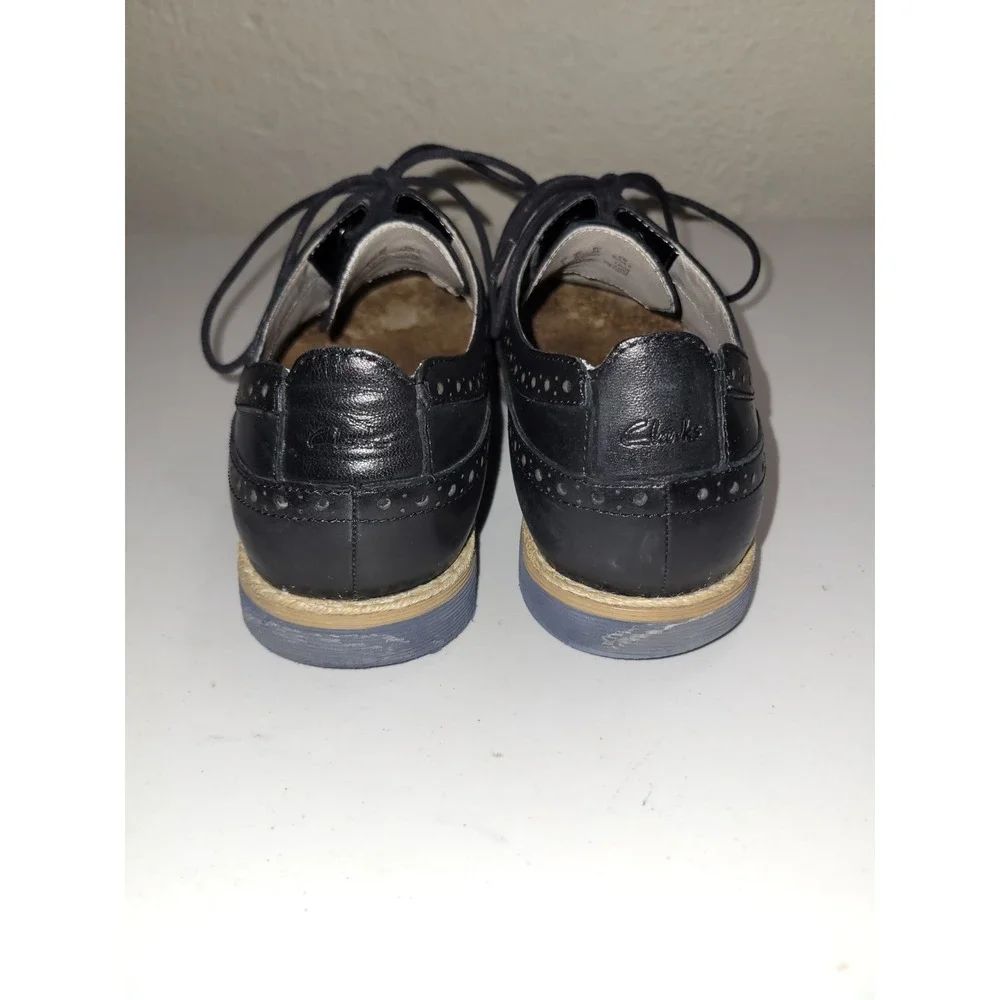 Clarks‎ Oxford Wingtip England Leather Dress Shoes Business Men's Size 9 Black